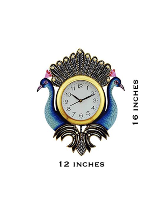 hand decorated peacock wall clock - 16169213 - Zoom Image - 2