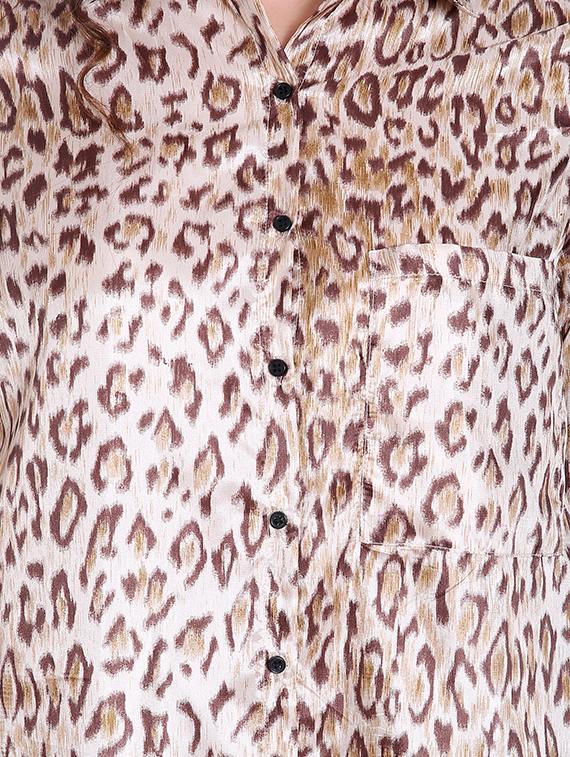 side taped animal print shirt - 16169394 - Zoom Image - 5