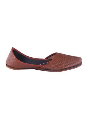 tan leather slip on jutis - 16169422 - Standard Image - 2