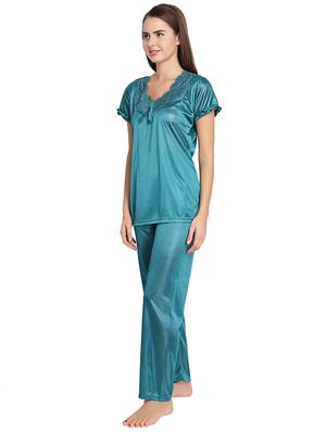 lace detail top and pajama set - 16170025 - Standard Image - 2