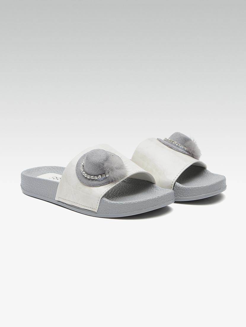 grey slip on flip flops - 16170232 - Zoom Image - 2