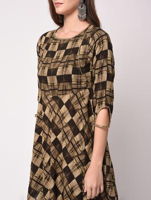 Geometric Printed Asymmetric Kurta with Cowl Pants Set - 16170414 - Standard Image - 5
