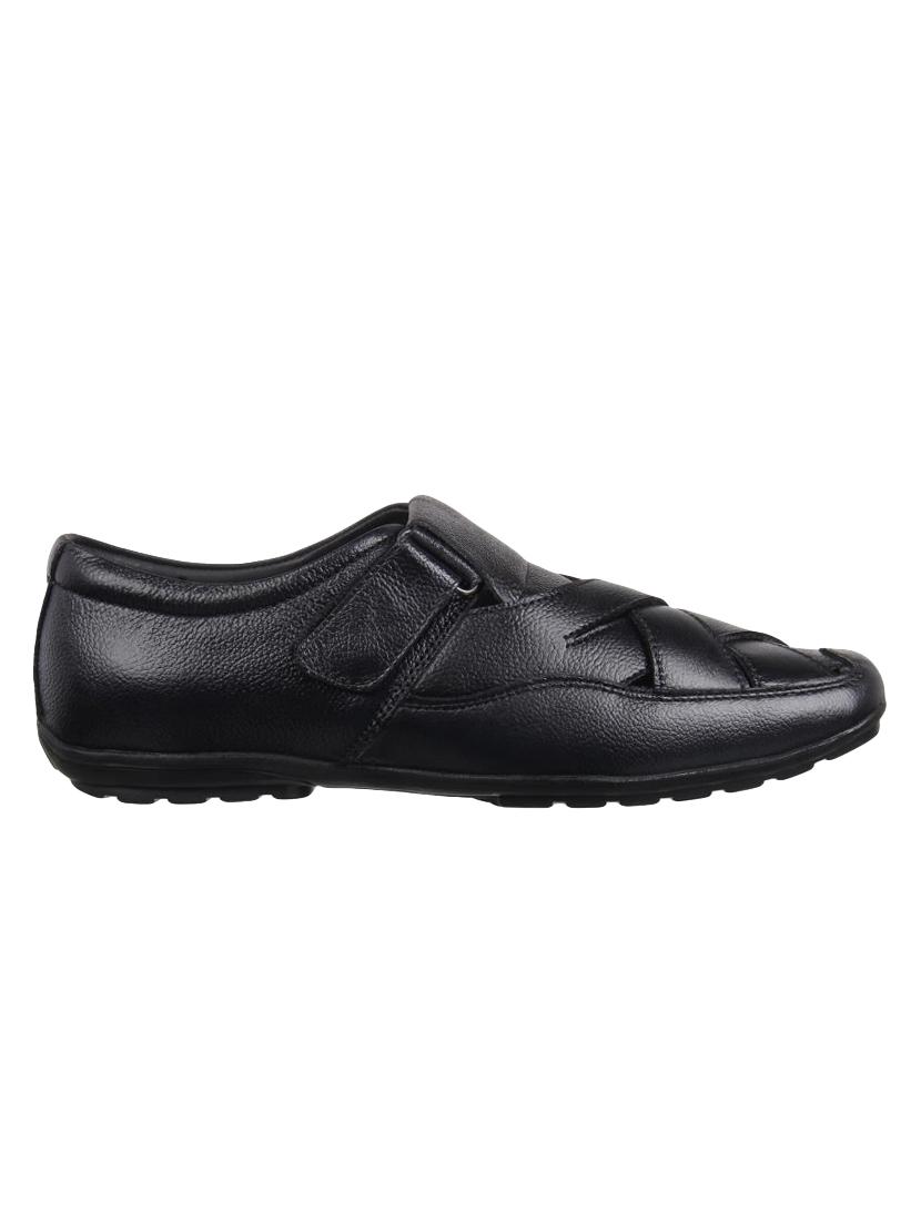 black leather back strap sandals - 16170739 - Zoom Image - 2