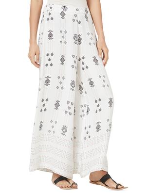 Printed flared palazzo - 16172347 - Standard Image - 2