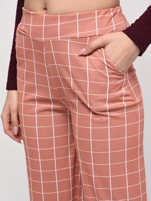 high rise checkered palazzo - 16173081 - Standard Image - 5
