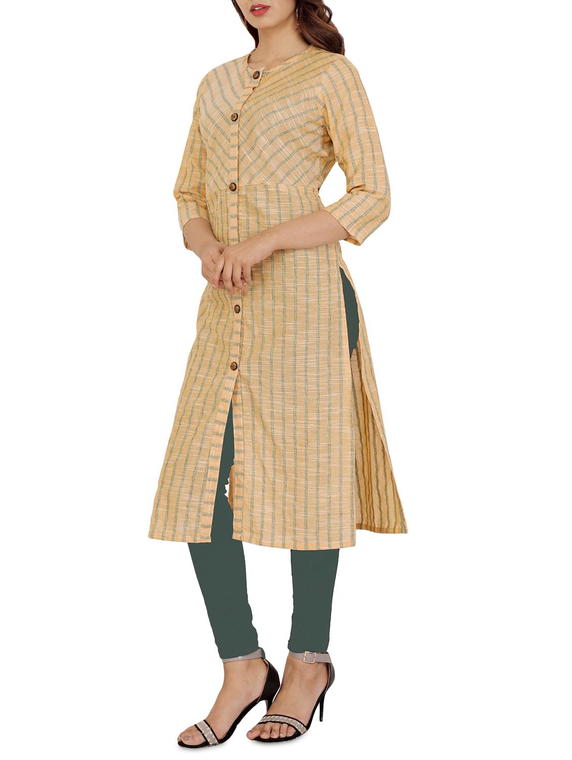 striped straight kurta - 16174124 - Zoom Image - 2