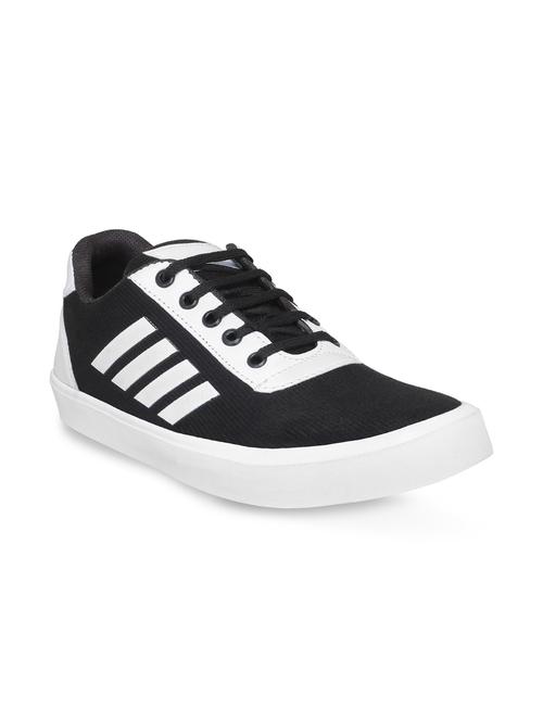 black fabric lace up sneakers - 16174303 - Standard Image - 1
