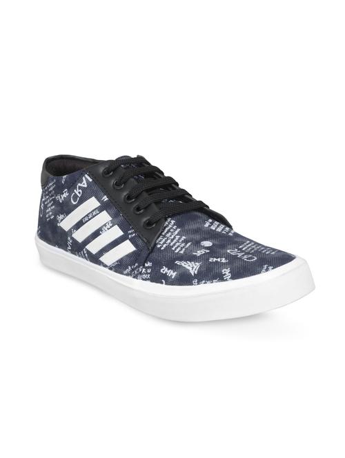 blue leatherette lace up sneakers - 16174304 - Standard Image - 1