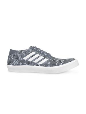 grey leatherette lace up sneakers - 16174305 - Standard Image - 2
