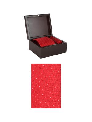 red microfiber tie and pocket square - 16174358 - Standard Image - 2