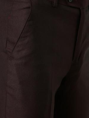 maroon polyester blend flat front formal trouser - 16174460 - Standard Image - 5