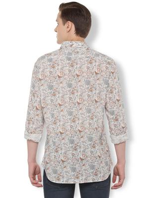 beige printed casual shirt - 16174649 - Standard Image - 2
