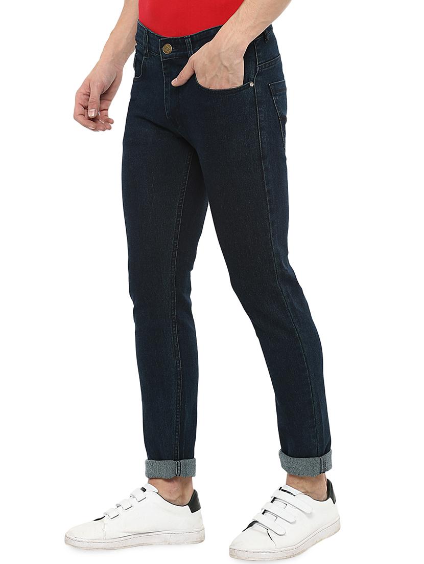 blue cotton blend plain jeans - 16174730 - Zoom Image - 2