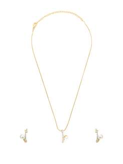 pearl diamond pendant set - Oleva