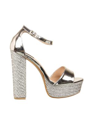 silver platforms sandals - 16179091 - Standard Image - 2