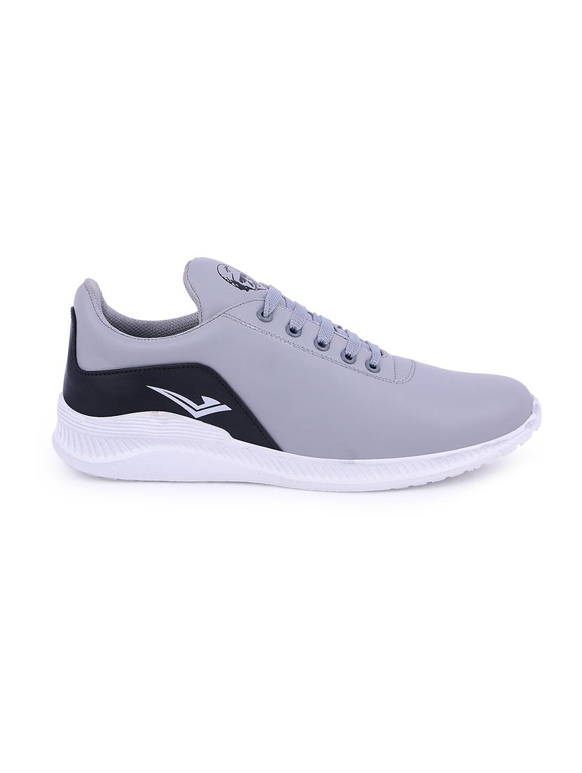 grey leatherette lace up sport shoes - 16179125 - Zoom Image - 2