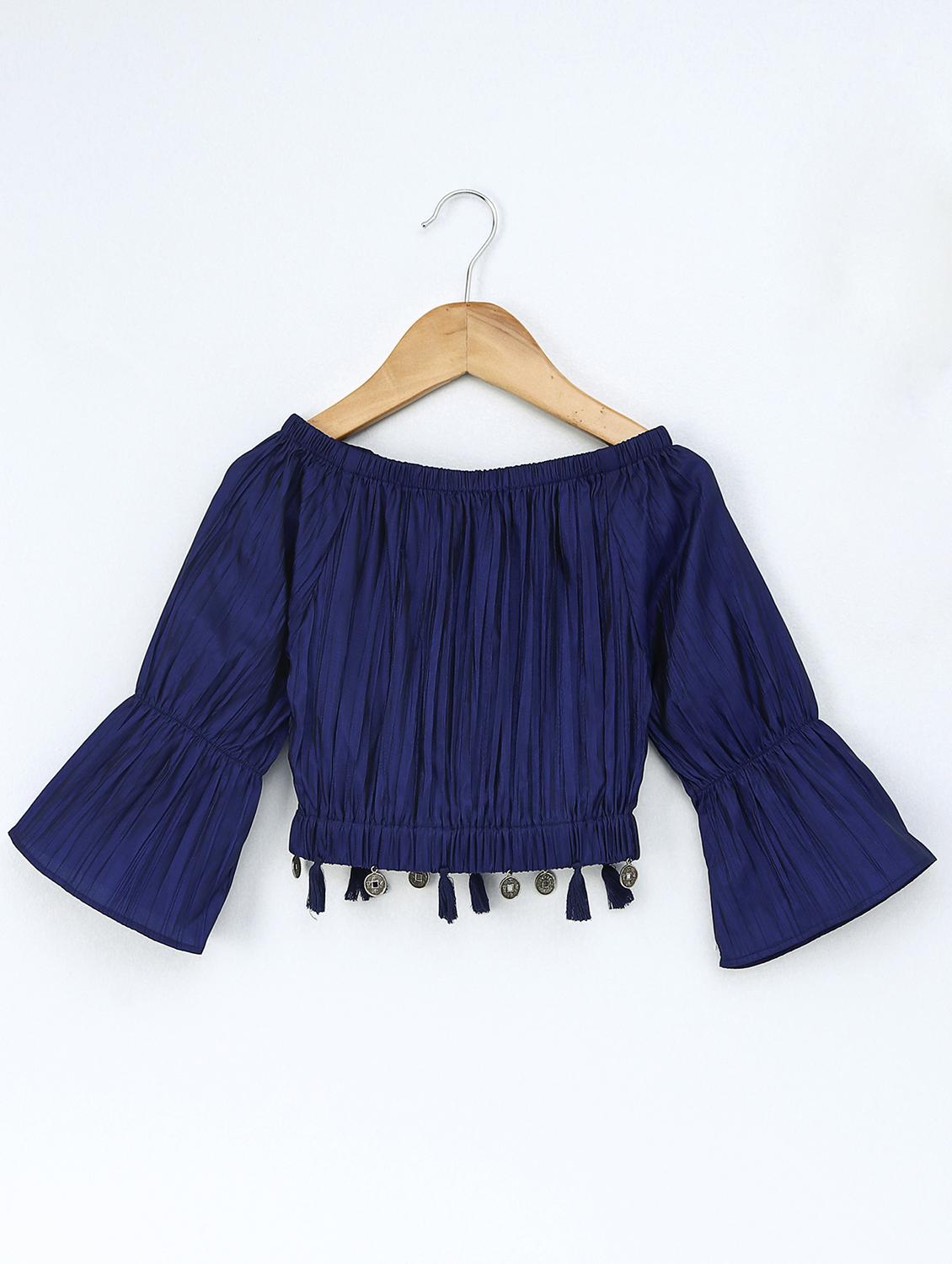 tassel detail off shoulder crop top - 16180832 - Zoom Image - 2