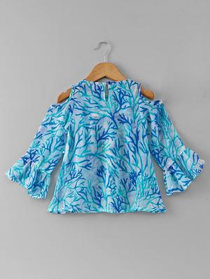 blue georgette top - 16180844 - Standard Image - 2