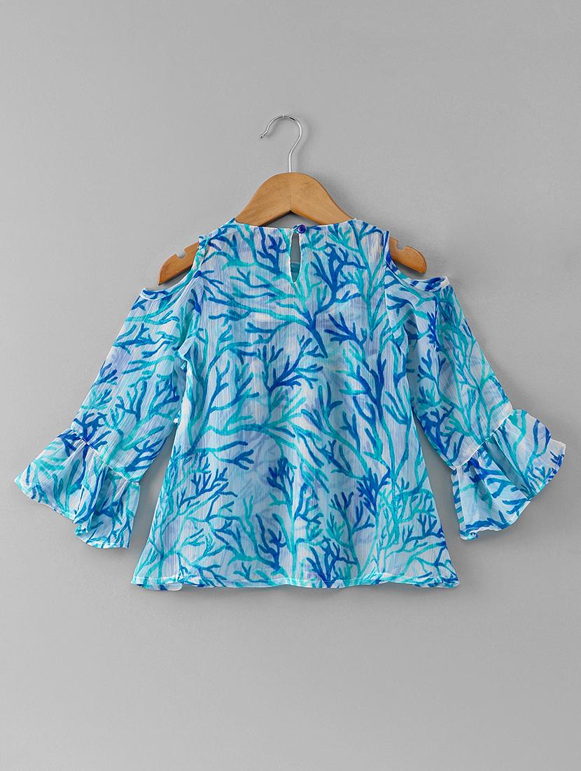 blue georgette top - 16180844 - Zoom Image - 2