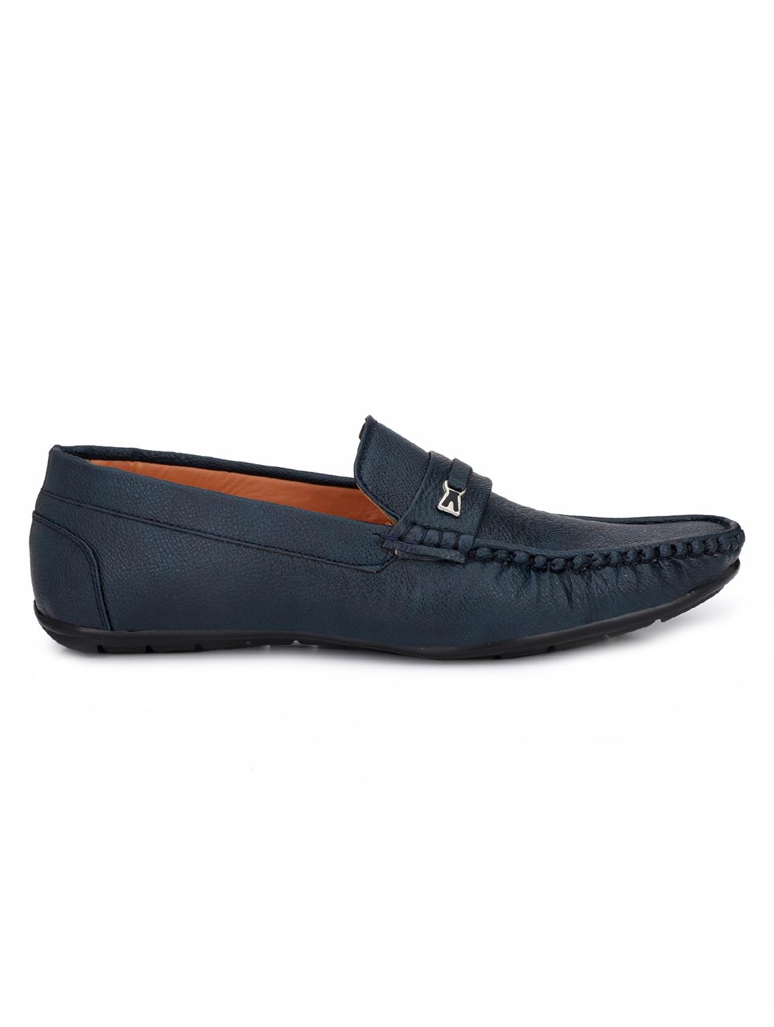 blue leatherette slip on loafers - 16183754 - Zoom Image - 2