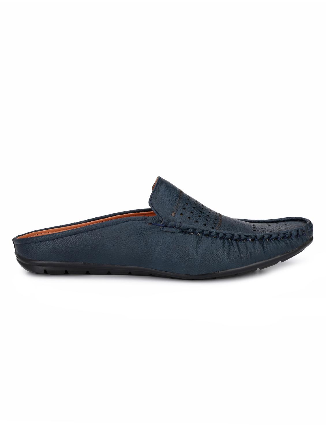 blue leatherette slip on loafers - 16183781 - Zoom Image - 2