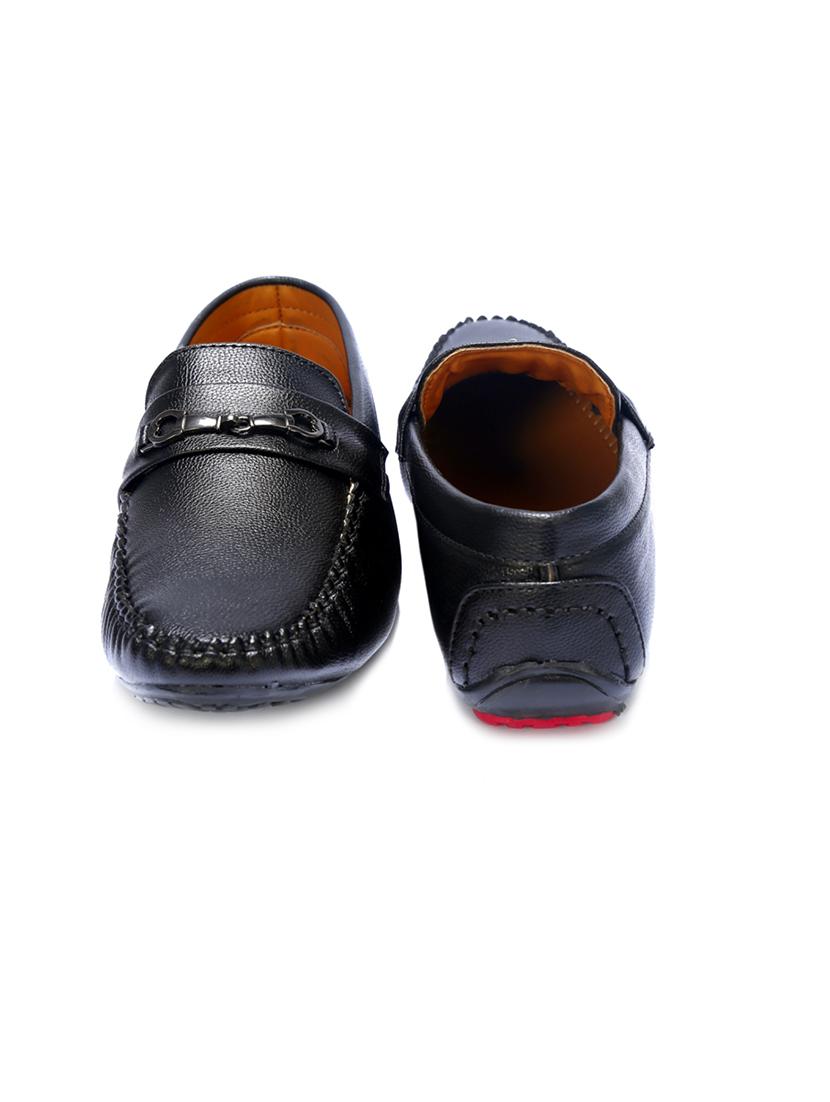 black leatherette slip on loafers - 16183912 - Zoom Image - 2