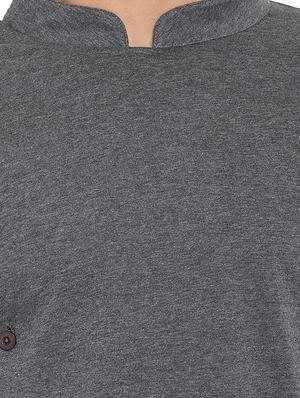 grey solid asymmetric kurta - 16184113 - Standard Image - 5