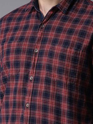 red checkered casual shirt - 16184267 - Standard Image - 5