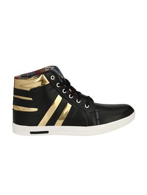 black leatherette lace up sneakers - 16185340 - Standard Image - 2