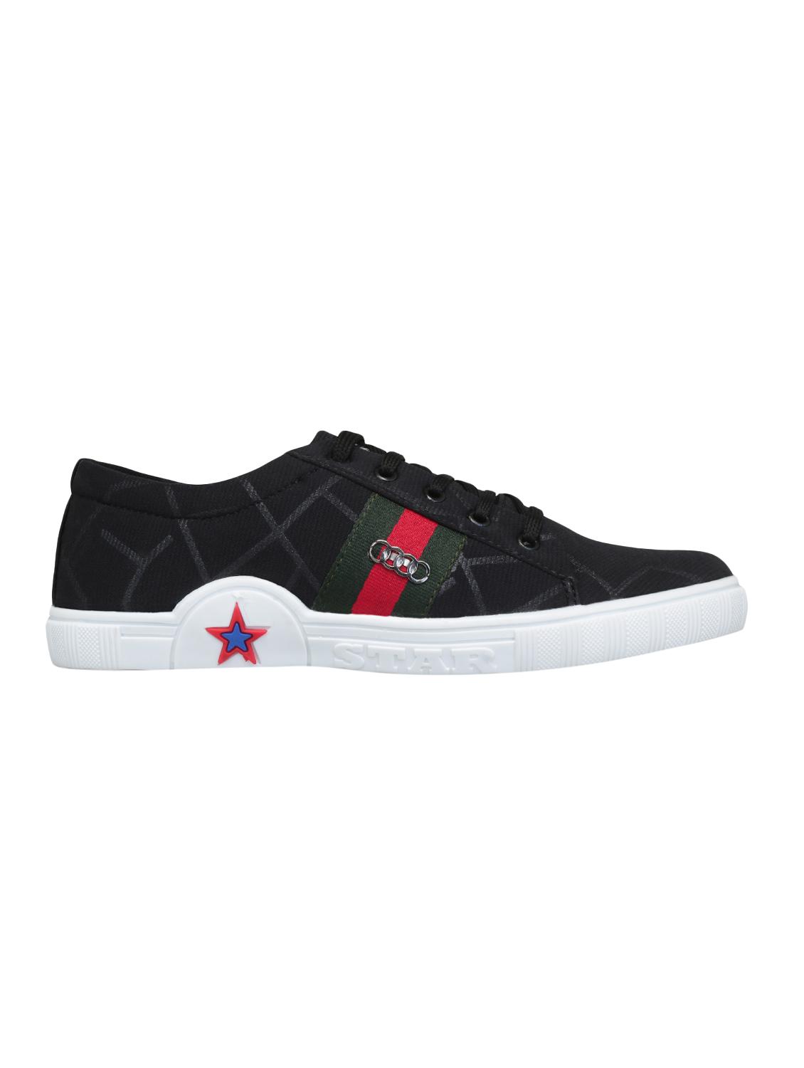 black canvas lace up sneakers - 16185351 - Zoom Image - 2
