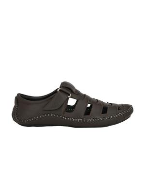 brown leatherette back strap sandals - 16185359 - Standard Image - 2