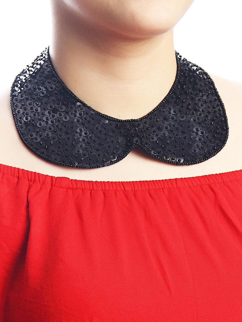 black cotton blend statement necklace - 16185784 - Zoom Image - 2