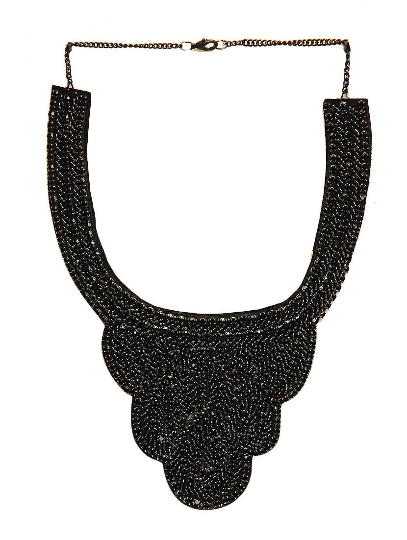 black crystal statement necklace - 16185787 - Zoom Image - 2
