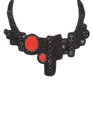 black crystal statement necklace - 16185792 - Standard Image - 2
