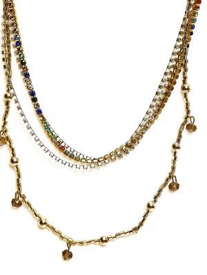 multi colored metal statement necklace - 16185809 - Standard Image - 2