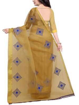 Embroidered bordered saree with blouse - 16186601 - Standard Image - 2