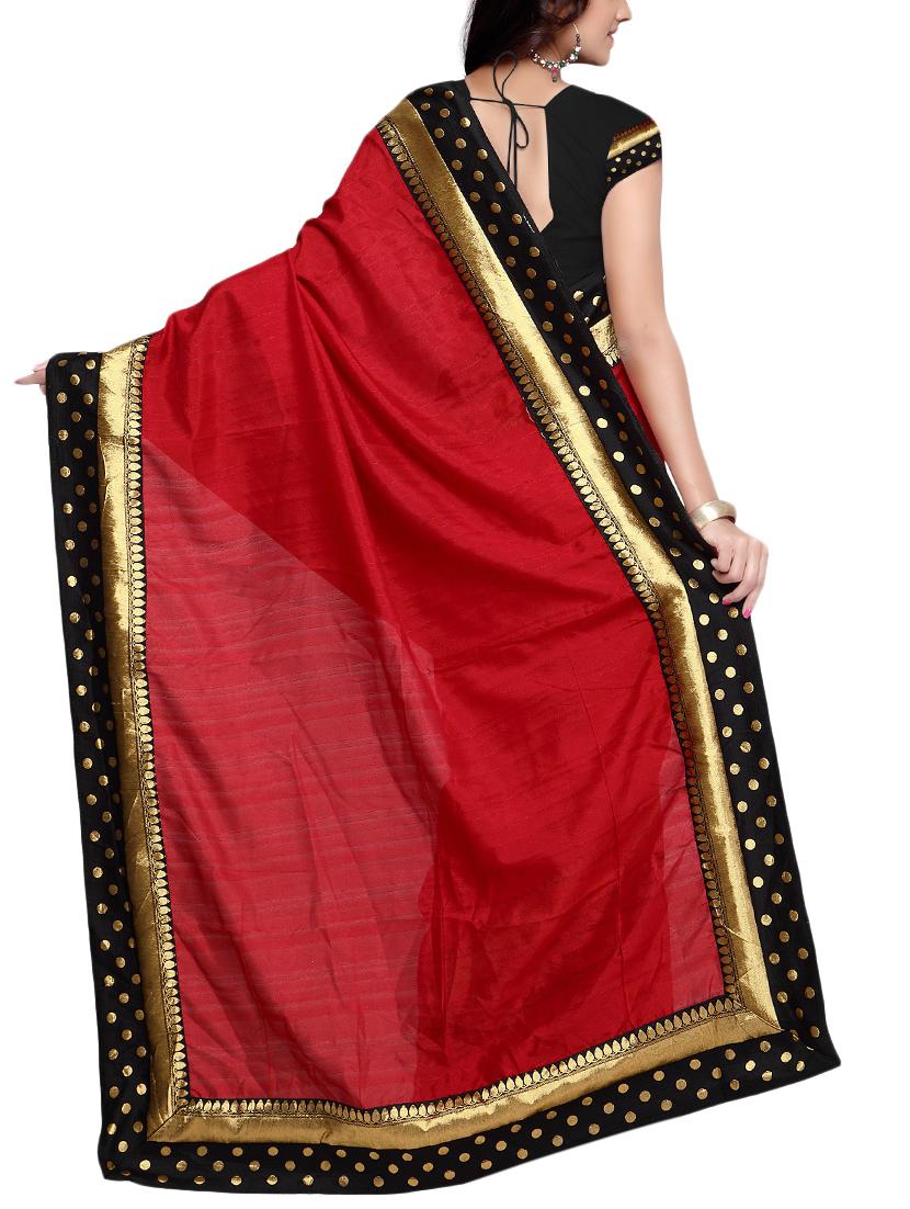 solid with bordered saree with blouse - 16186632 - Zoom Image - 2