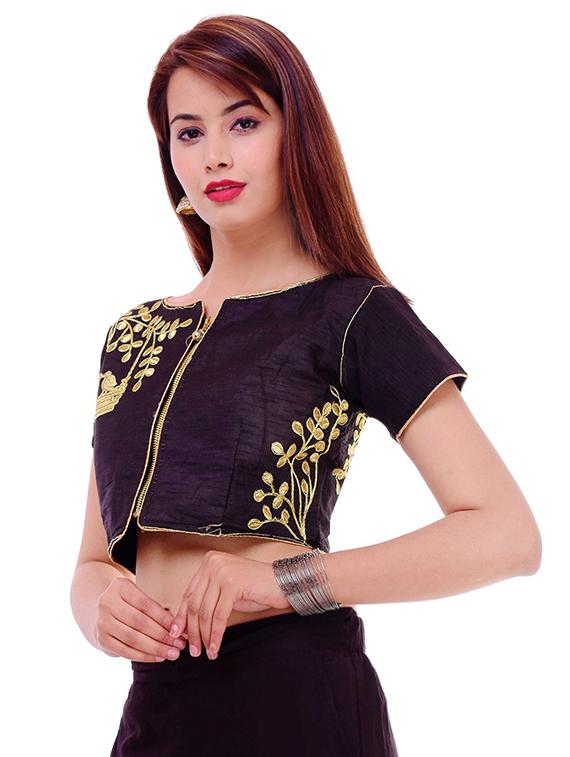 Embroidered solid blouse - 16186764 - Zoom Image - 2