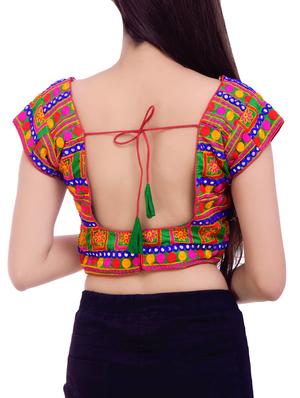 multi colored silk embroidered blouse - 16186781 - Standard Image - 2