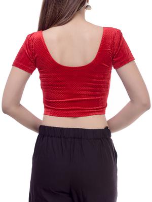 red velvet solid blouse - 16186805 - Standard Image - 2