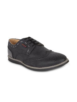 black leatherette lace up shoes - 16187051 - Standard Image - 2