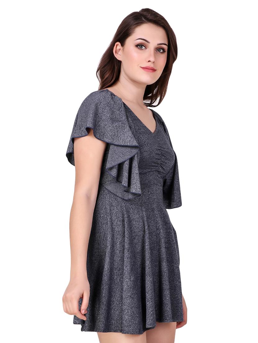 v neckline fit & flare dress - 16187380 - Zoom Image - 2