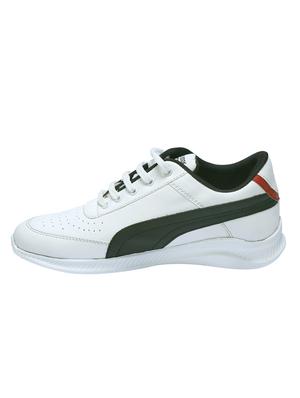 white leatherette lace up shoes - 16187602 - Standard Image - 2