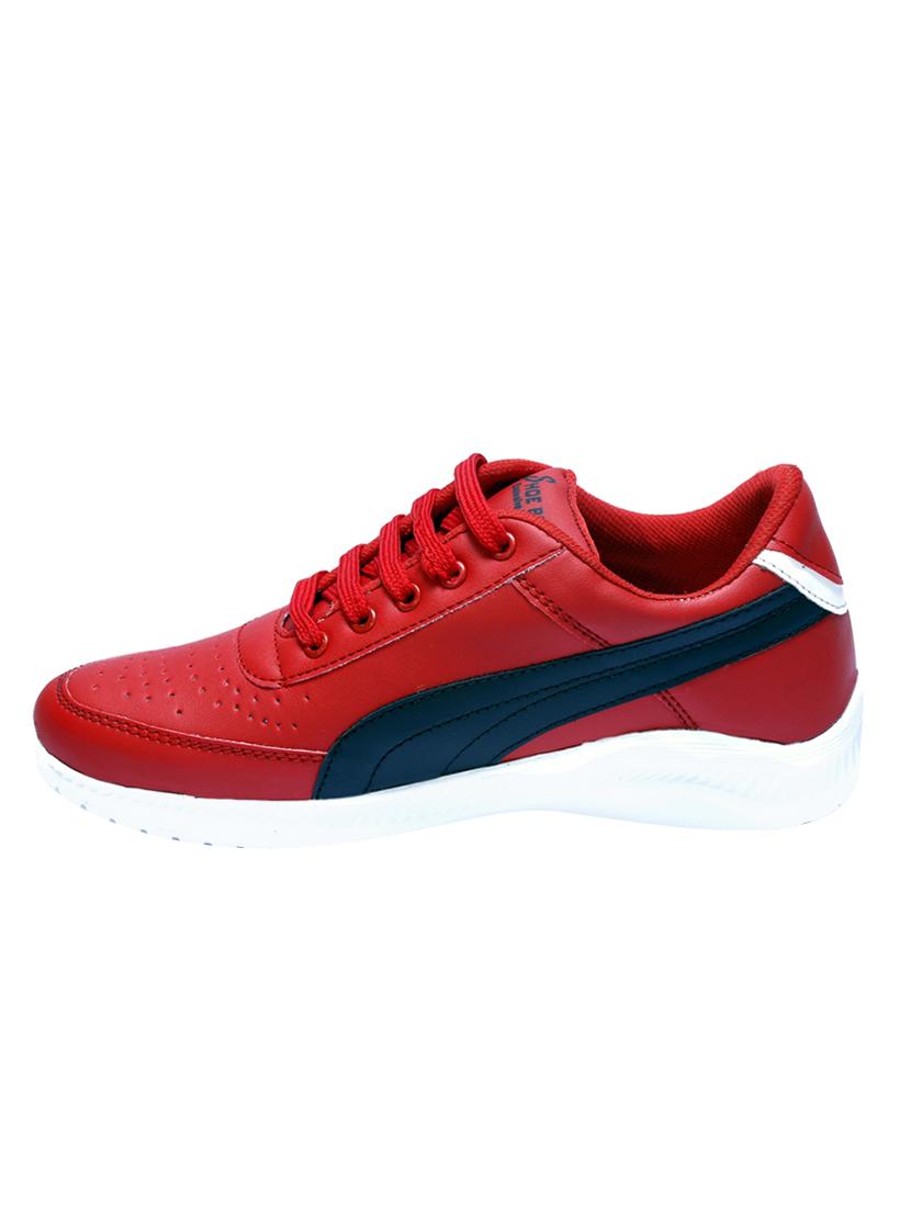 red leatherette lace up shoes - 16187603 - Zoom Image - 2