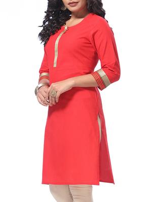 Lace detail solid straight kurta - 16187876 - Standard Image - 2