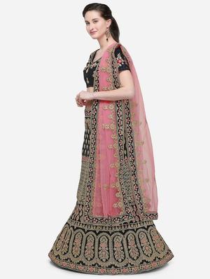 zari embroidered a-line lehenga - 16187990 - Standard Image - 2