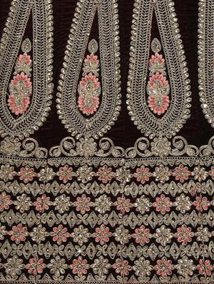 zari embroidered a-line lehenga - 16187992 - Standard Image - 5