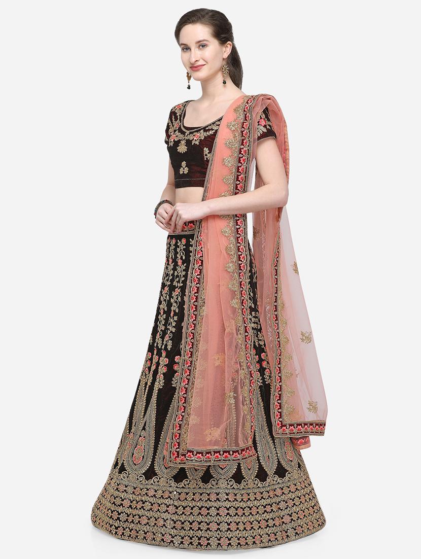 zari embroidered a-line lehenga - 16187992 - Zoom Image - 2