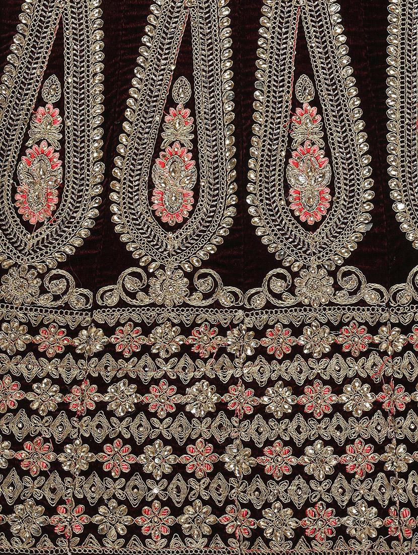 zari embroidered a-line lehenga - 16187992 - Zoom Image - 5