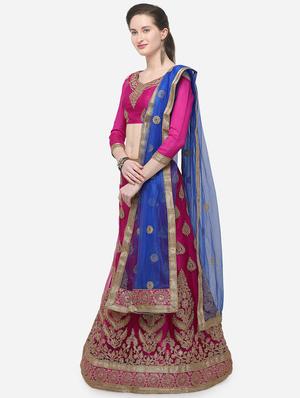 zari embroidered a-line lehenga - 16187998 - Standard Image - 2